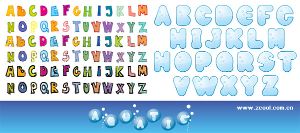 Alphabet vector material 