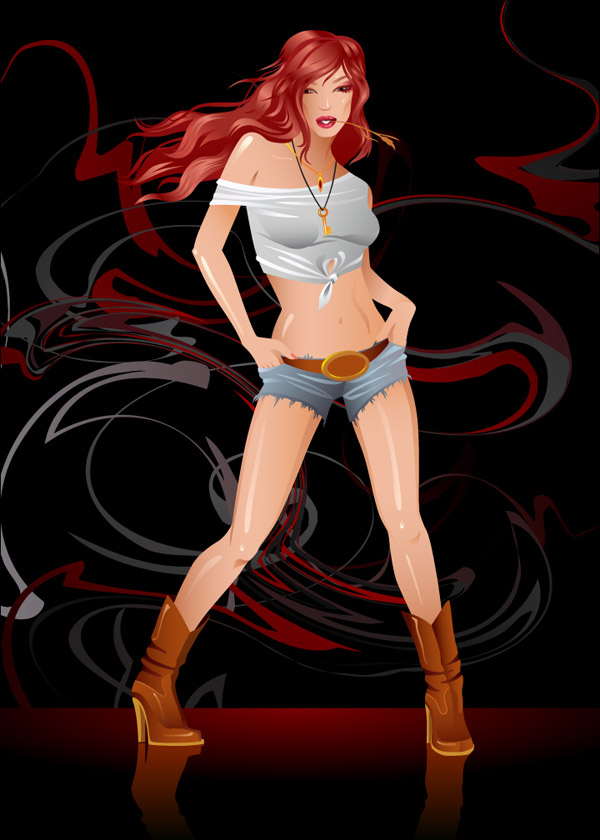 Fashion women vector material