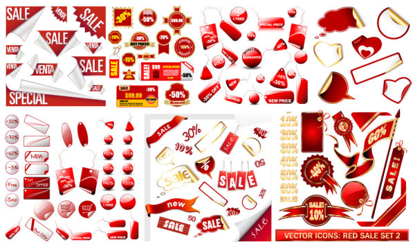 Discount sale icon vector material