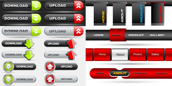 Web Design button navigation bar vector material