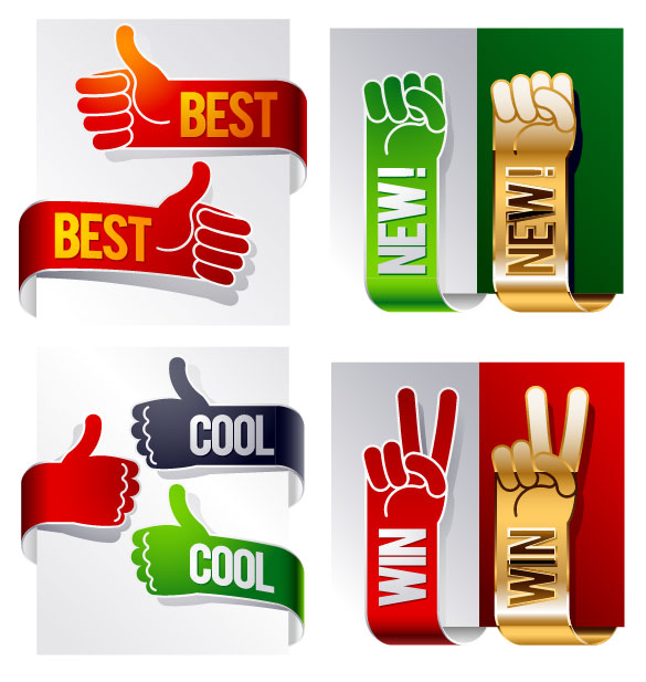 Nice gesture Ribbon Vector material