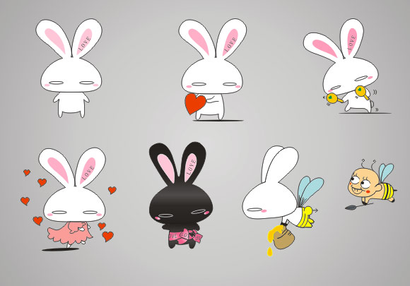 Love rabbit vector cartoon