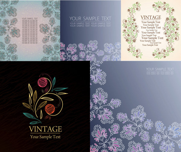 Hand-painted fashion pattern vector material