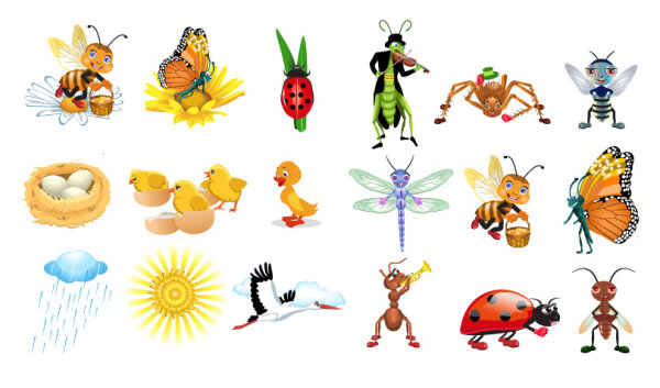 Cute Cartoon Vector insects