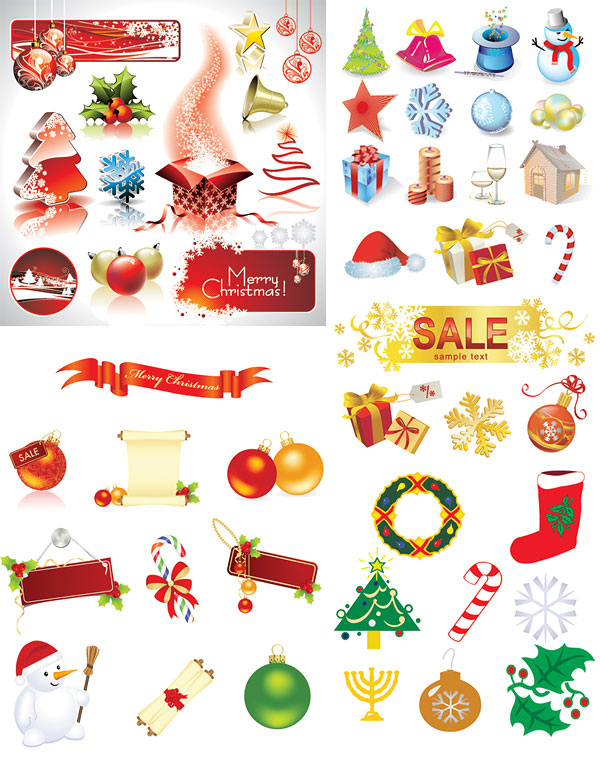 Christmas decorative elements vector