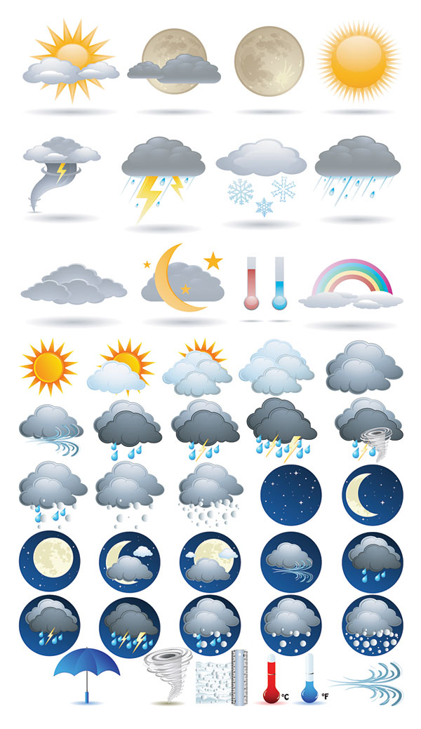 Weather icon vector material