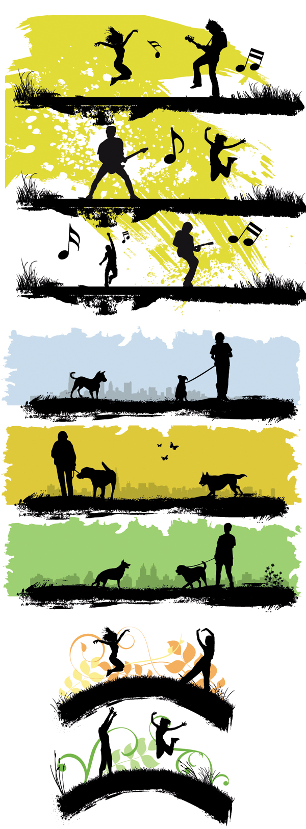 People, buildings, scenes silhouette 02