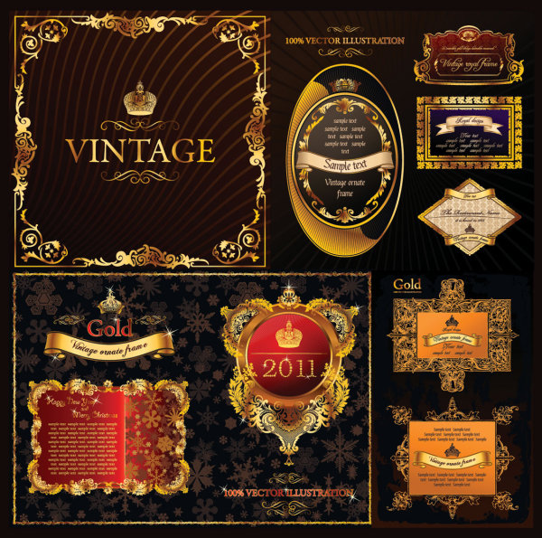 European gorgeous lace pattern Vector Shading