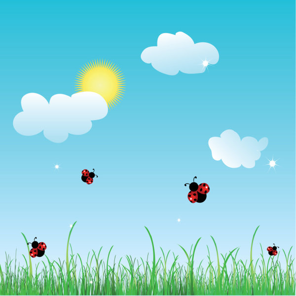 Summer cartoon images 01 - vector