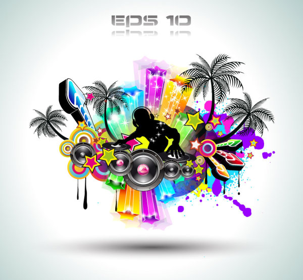 Brilliant dynamic musical elements 03 - vector