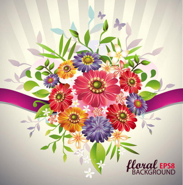 Beautiful bouquets 03 - vector