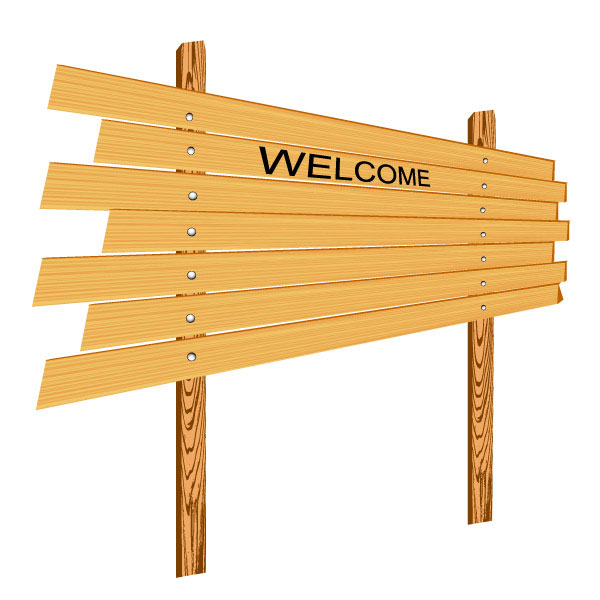 Cartoon wooden signs 04-- vector material