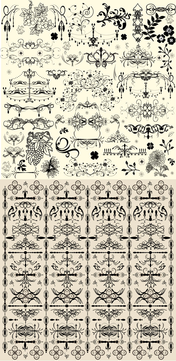 European pattern corners - vector