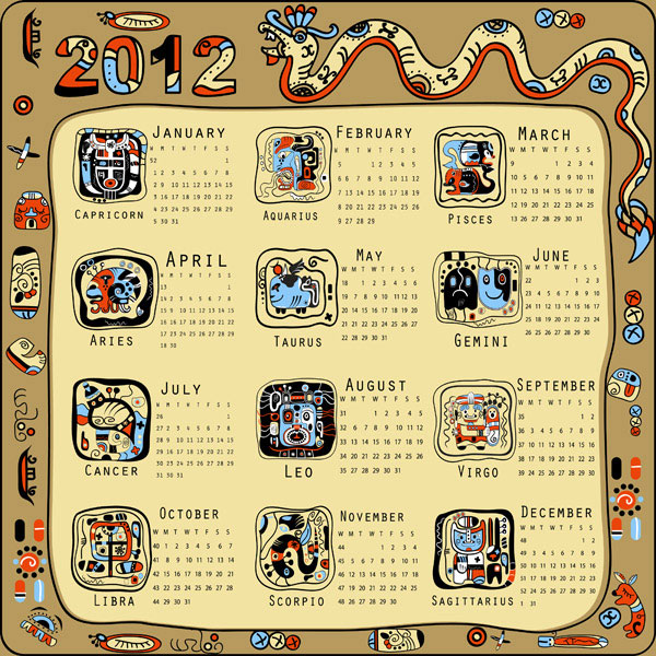 2012 Year of the Dragon Calendar vector material -2