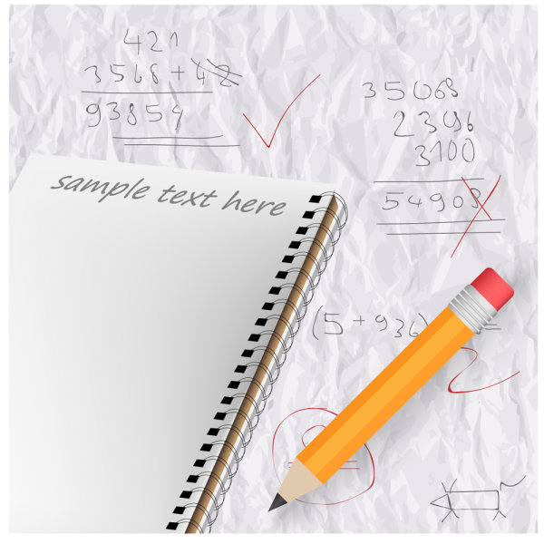 Realistic learning stationery 05 - vector