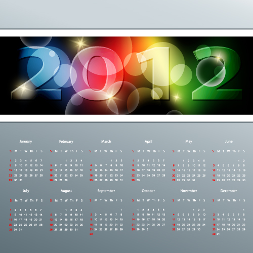 2012 calendar 03 - vector