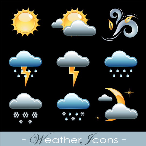 Fine weather icon vector material - 02