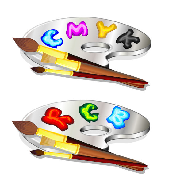 Color pigment drawings 02 - vector material