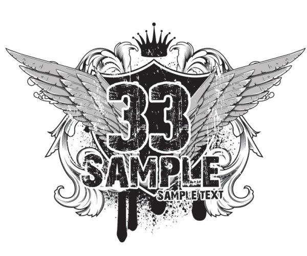 Fashion T-shirt pattern 14 - vector material