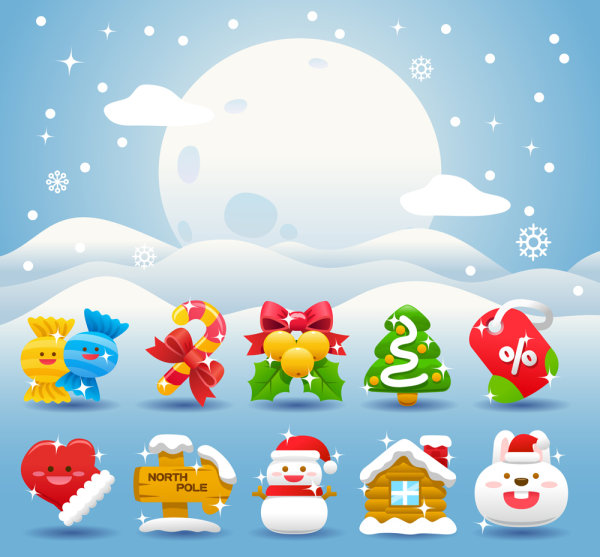 Christmas festival material 03 - vector material