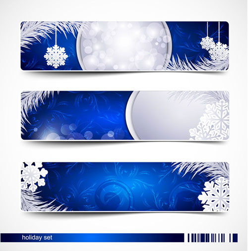 Beautiful Christmas snowflake banner - vector material