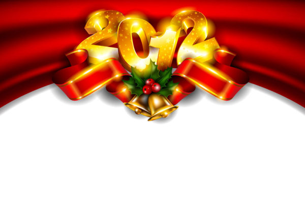 Fancy New Year background 01 - vector material