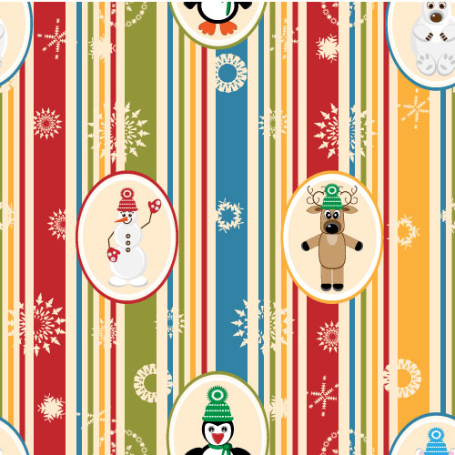 Cartoon Christmas pattern background 01 - vector material