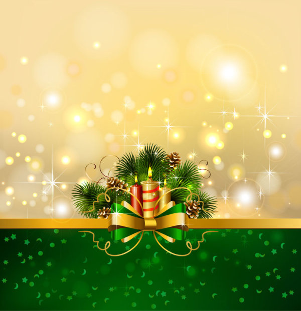 Beautiful Christmas background 04 - vector material