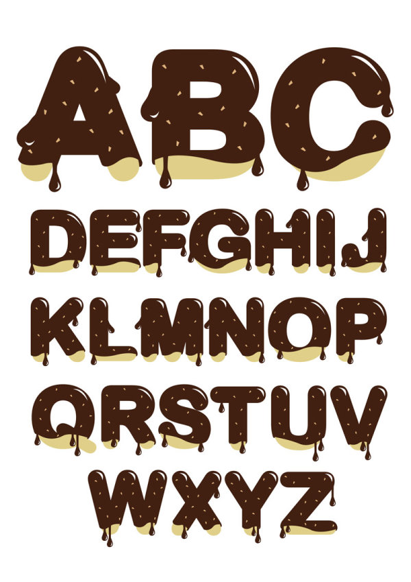 Chocolate alphabet - vector material