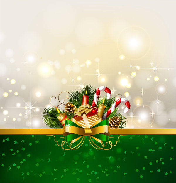 Christmas decoration background 01 - vector material