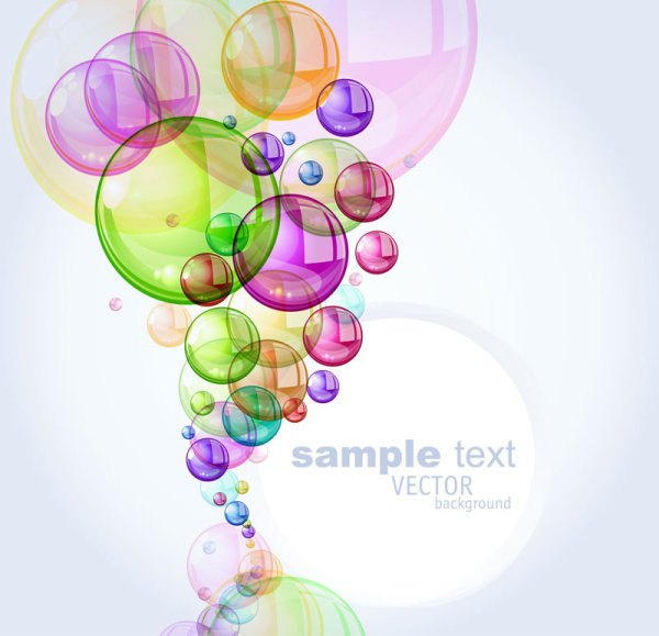 Colorful bubbles background 01 - vector material