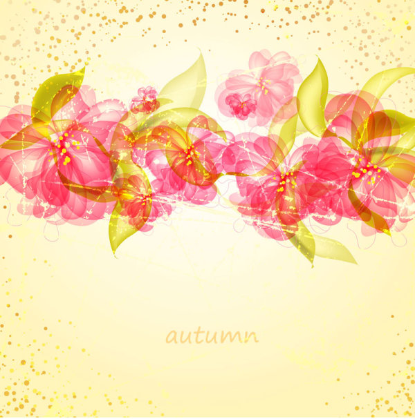 Colorful flowers background 01 - vector material