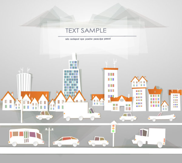 Cartoon construction paper cutting 03 - vector material