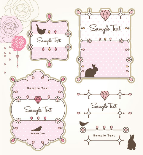 Cartoon cute lace 02 - vector material