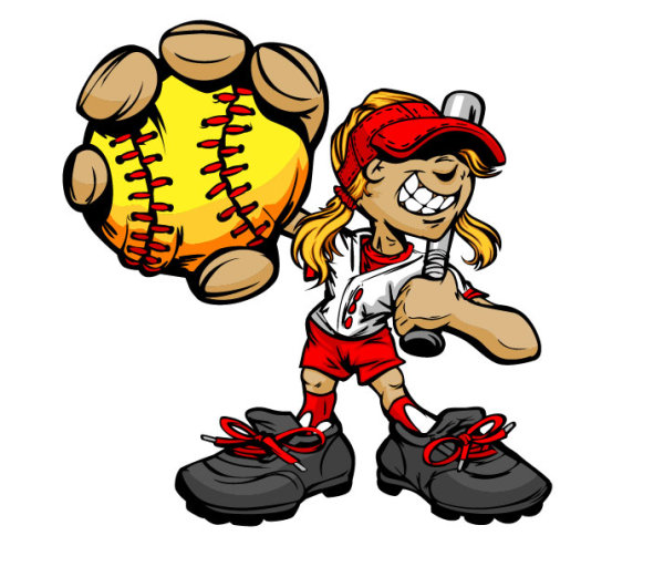 Cartoon Baseball figures 05 - vector material