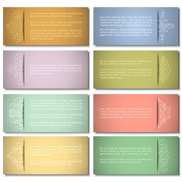 Exquisite floral border business card template 02 - vector material