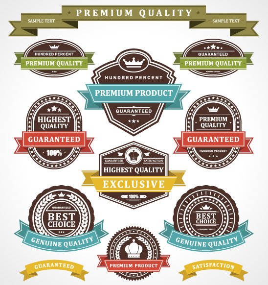 Classic retro stickers 04 - vector material