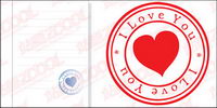 Heart-shaped seal material vector