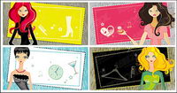 Female fashion theme of the card templates