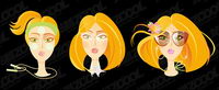 Fashion female head of vector material