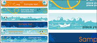 Sea theme Vector banner material