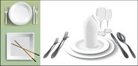 White tableware vector material