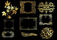 12 gold lace pattern vector material
