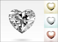 Heart-shaped diamond jewelry pendant vector material
