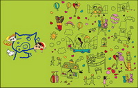 Cute cartoon vector material