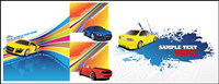 Colorful background with the vehicle vector
