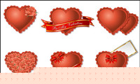 Romantic heart-shaped gift box packaging vector material
