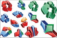 Refined three-dimensional arrow - Vector