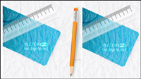 Realistic learning stationery 03 - vector