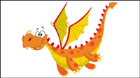 Cartoon dragon image 04 - vector